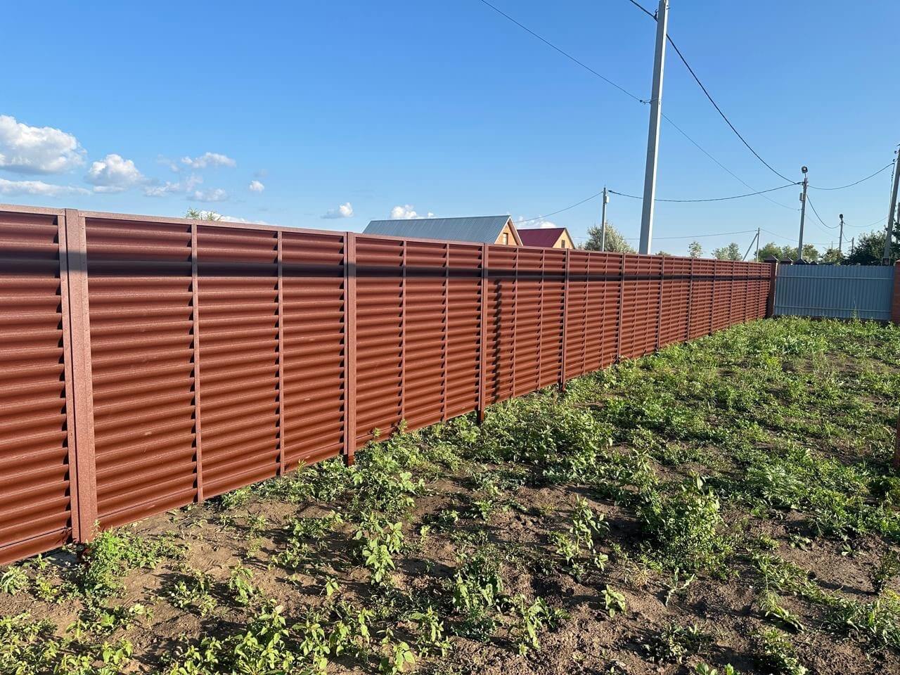Забор из ламелей Еврожалюзи 53м RAL8017/8017 Шоколад двусторонний МАТТЕ в Ижевске